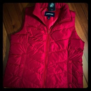 Women’s Lands’ End Red Puffer Vest